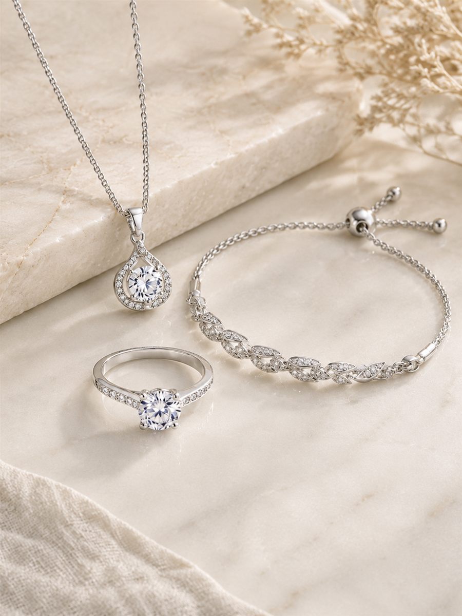 White metal chain close-up