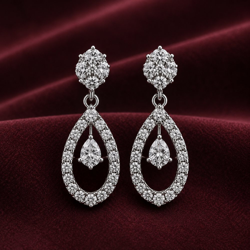 Diamond dangle earrings