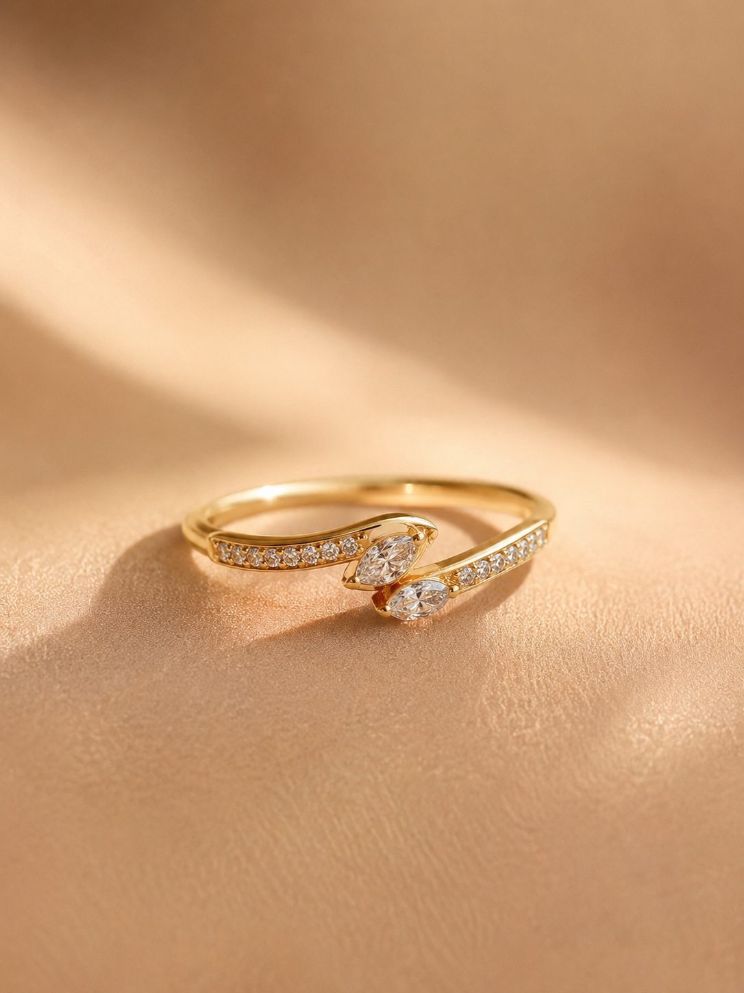 Gold ring with marquise stones