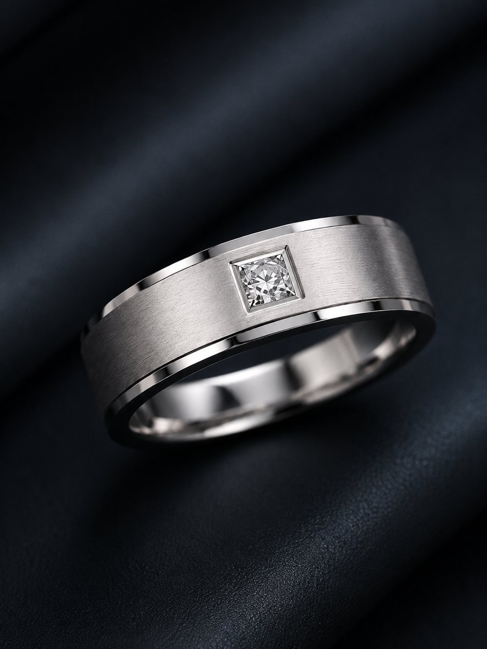 Platinum band on velvet