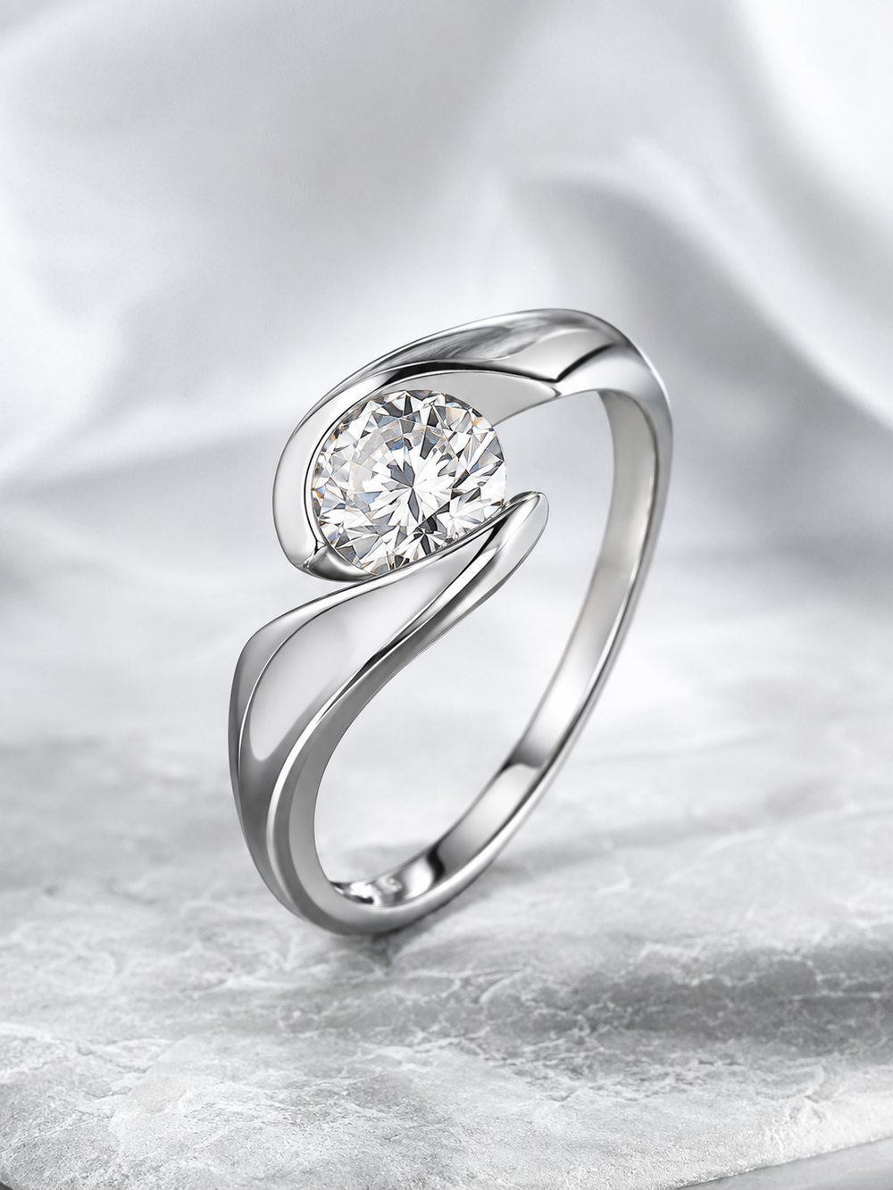 Platinum solitaire ring